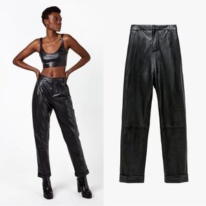 AS by DF Denise Recycled Leather Trouser in Black